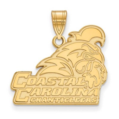 Black Bow Jewelry 10k Yellow Gold Coastal Carolina Chanticleers NCAA Large Pendant