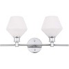 Elegant Lighting Gene 2 light Chrome and Frosted white glass Wall sconce - 3 of 4