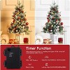 3ft Pre-Lit Snow Flocked Christmas Tree with 78 Lights, Red Berries and Timer, Potted Base - 4 of 4