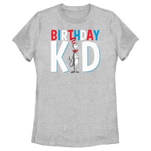 Women's Dr. Seuss Cat in the Hat Birthday Kid T-Shirt - 1 of 4
