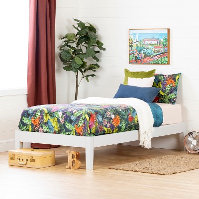 HomeStock Solid Wood Platform Bed, Twin,White