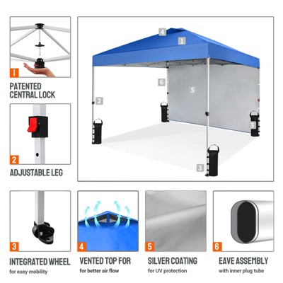 American Flag 10x10 Pop Up Canopy with Side Wall