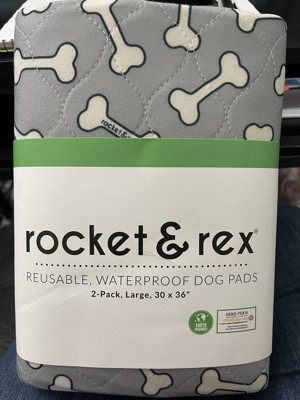 Rocket & Rex Premium Reusable Puppy Training Pads Bone Print 4 Count X-Large