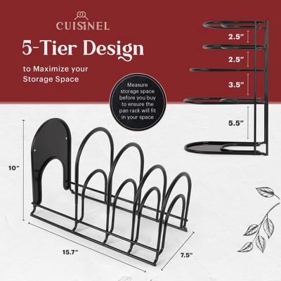 Black Heavy Duty 5-Tier Metal Pan Organizer Rack
