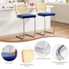 Bencmate Dining Chairs, Counter Height Bar Stools Set of 2, Upholstered Velvet Barstools, 30 inch, Blue, 17.7"*18.9"*39.4" - 3 of 4