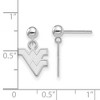 Black Bow Jewelry 14k White Gold West Virginia Mountaineers NCAA Dangle Earrings - 2 of 3