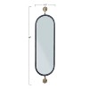 Storied Home Oval Metal Framed Wall Mirror with Brackets: Modern Decor, Iron Frame, Wall Mount - 4 of 4