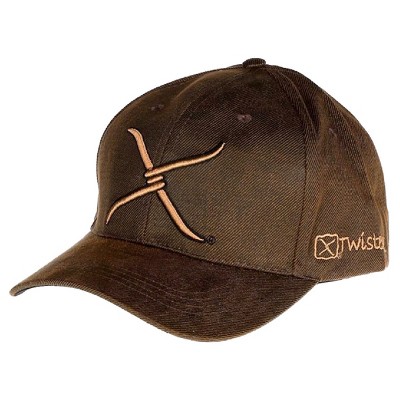 Twisted X Mens Oilskin Adjustable Cap Hat (Brown/Tan, One Size)