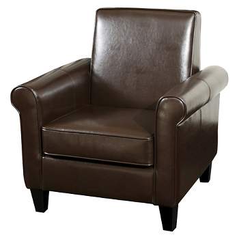 Freemont Bonded Leather Club Chair Brown - Christopher Knight Home
