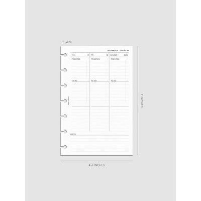 2026 Dated Weekly Task Planner Insert | Monday Start | Cloth & Paper