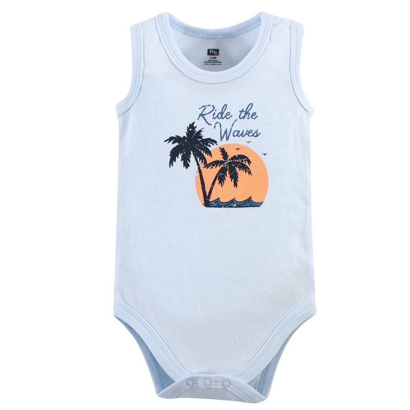 Hudson Baby Infant Boy Cotton Sleeveless Bodysuits 5pk, Gone Surfing, 5 of 6