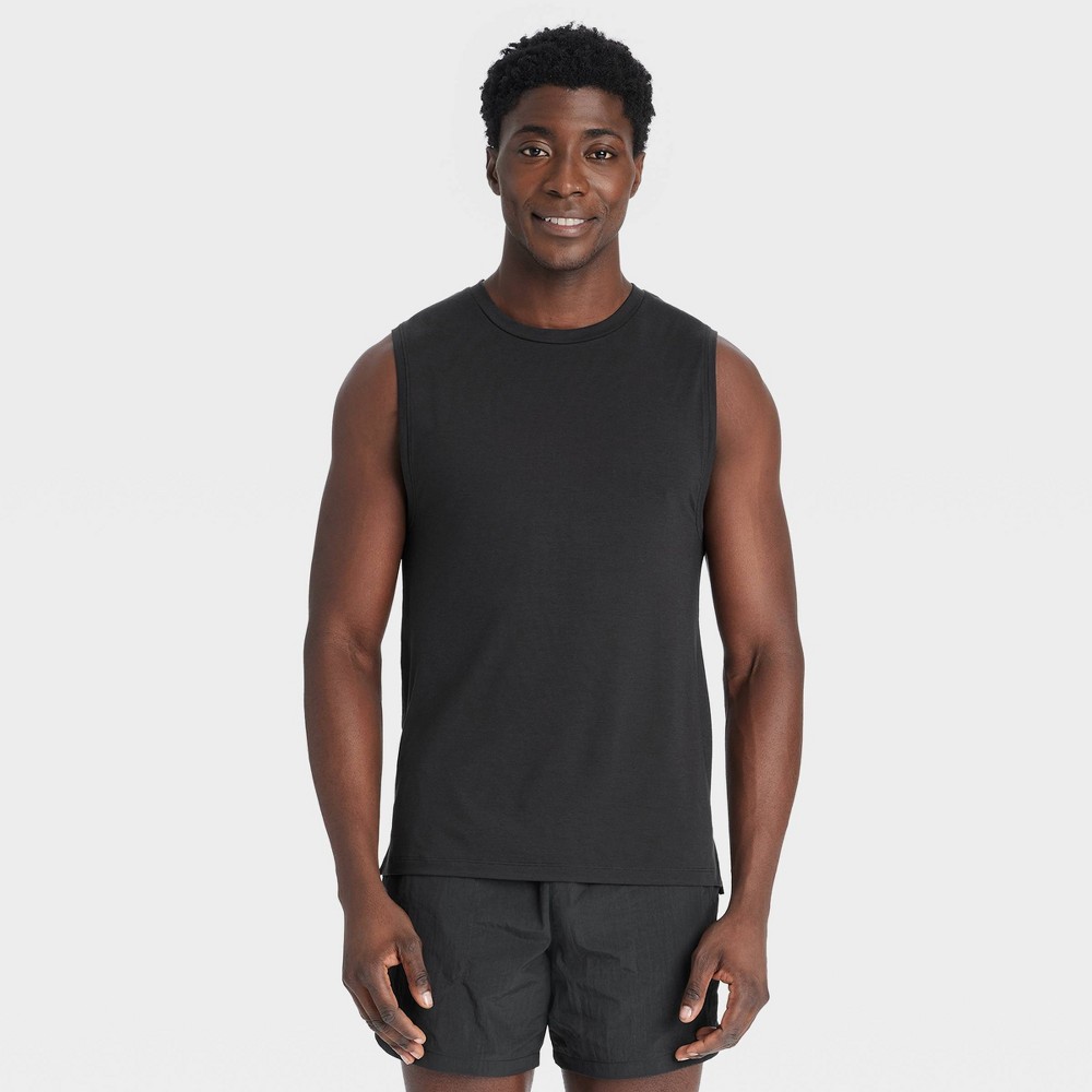 Men's Sleeveless Performance T-Shirt - All In Motion™ Black S: Moisture Wicking, Quick Drying, Top