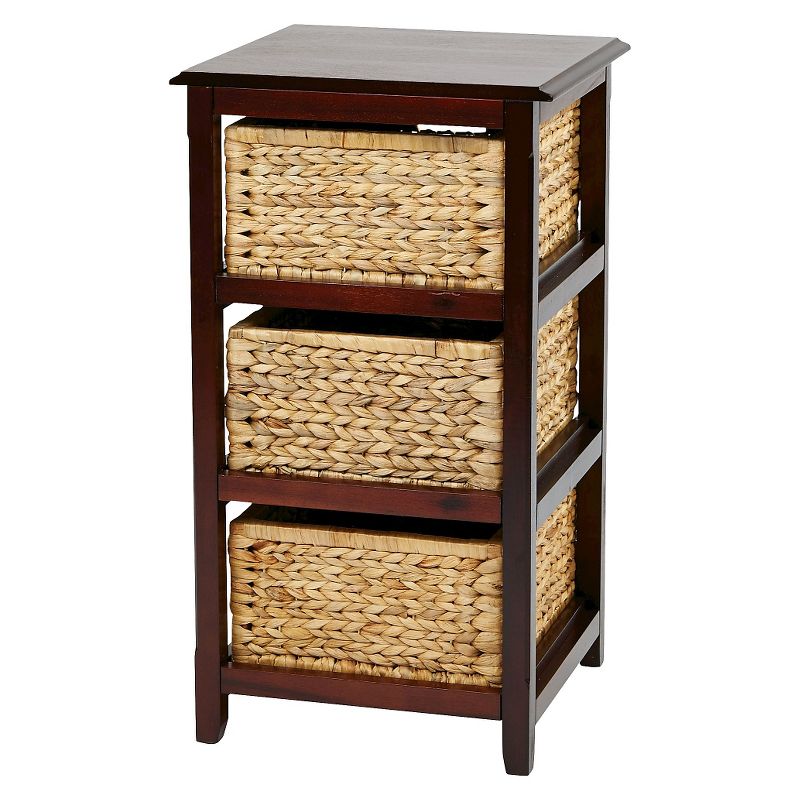 Seabrook ThreeTier Storage Unit with Espresso and Natural Baskets - OSP Home Furnishings, 5 of 8
