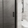 Black Finish 34"x72" Bifold Frameless Glass Shower Door - 1/4" Tempered Clear Glass Pivot Swing Panel - 3 of 4