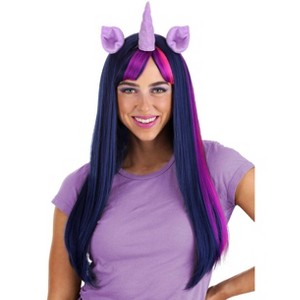 HalloweenCostumes.com One Size Fits Most  Women  Twilight Sparkle My Little Pony Wig, Blue/Purple/Pink - 1 of 4