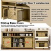 Okak Farmhouse Buffet Sideboard Storage Cabinet for Dining Room,Kitchen Pantry Cabinets with Sliding Barn Door & Mesh Panels - 3 of 4