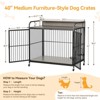 Dog Crate, Heavy Duty Dog Kennel with Adjustable Height Feeders, Pet House with 360° Wheels - 2 of 4