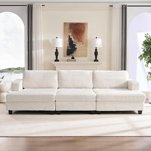 Modern Corduroy Fabric Convertible Modular 3-Seater Sofa Couch For Living Room - 1 of 4