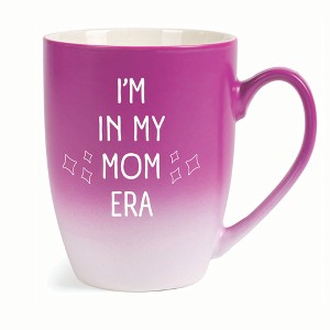 Elanze Designs In My Mom Era Two Toned Ombre Matte 10 ounce New Bone China Coffee Tea Cup Mug, Pink and White - 1 of 4