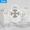 HANPURE Modern LED Ceiling Light, Dimmable Flush Mount, 6-Ring Acrylic Fixture for Bedroom, Living Room, Kitchen, Office (6 Heads) - 2 of 4