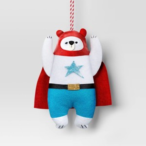 5.25" Christmas Fabric Superhero Ornament Polar Bear - Wondershop™ - 1 of 3
