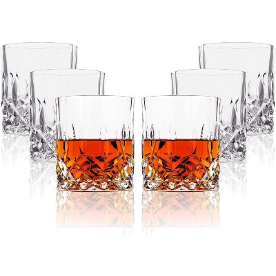 LEMONSODA Crystal Cut Old Fashioned Whiskey Glasses 10oz