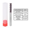 Unique Bargains HRC55 Carbide AlTiN Coated 4 Flutes Square Nose End Mill - 3 of 4