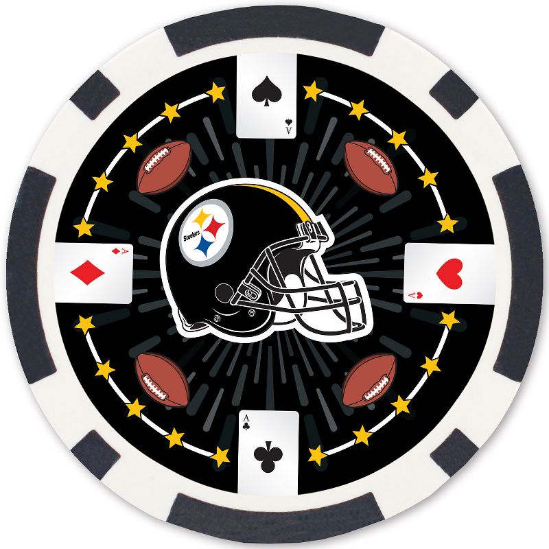 MasterPieces Casino 100 Piece Poker Chip Set - NFL Pittsburgh Steelers, 4 of 8