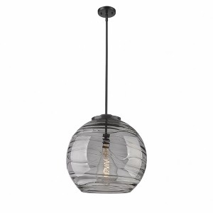 Athens Deco Swirl - 1 Light Pendant In Industrial Style-19.5 Inches Tall and 17.88 Inches Wide - 1 of 1