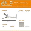 Modern Flush Mount Ceiling Fan 52'' Low Profile Ceiling Fan with Lights and Remote 3 Wood Blades Dimmable LED Reversible DC for Kitchen Bedroom - 4 of 4