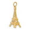 Black Bow Jewelry 14k Yellow Gold 25mm 3D Eiffel Tower Pendant - 4 of 4