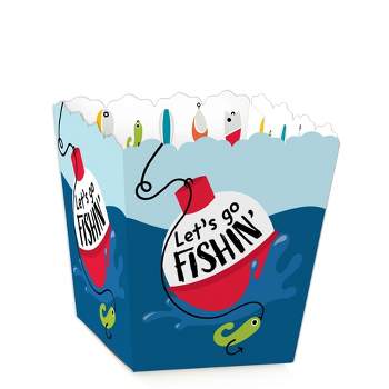 12pcs Gone Fishing Party Gift Treat Bags with Stickers Fishing