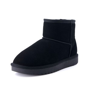 CUSHIONAIRE Women's Hipster Pull-On Ankle Boots with Memory Foam - Comfortable Winter Footwear, Slip-On Suede Booties, Durable Sole - 1 of 4