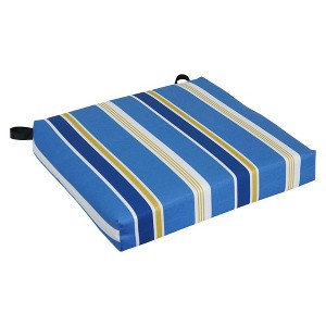 Blazing Needles, 20-inch by 19-inch Patterned Outdoor Chair Cushion - 1 of 2