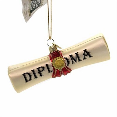 Kurt Adler Noble Gems Glass Ornament for Christmas Tree, Diploma