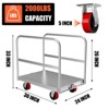 Platform Truck, Steel Cart - 2000 Lbs Capacity Heavy Duty Flatbed Dolly with 5 Inch Swivel Casters, 36" L x 24" W, 3-Side Handrails - 4 of 4