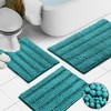 Hearth & Harbor Striped Bathroom Rug set, Ultra Soft Chenille Bathroom Rugs - 2 of 4
