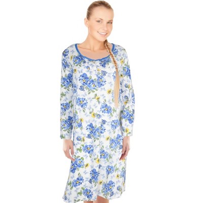 JEFFRICO Womens Long Sleeve Nightgowns Sleepwear Soft Pajama Dress Nightshirts