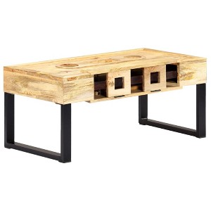vidaXL Coffee Table Cassette Style 39.4"x20.5"x17.7" Solid Mango Wood - 1 of 4