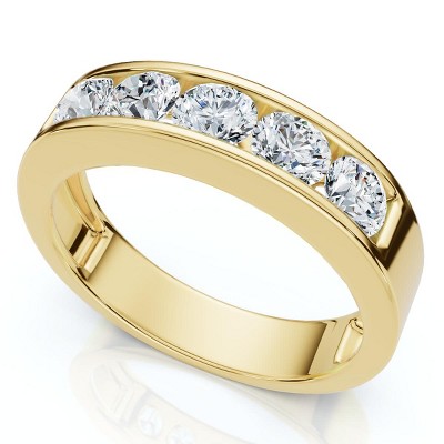 Pompeii3 1 1/4Ct Diamond Channel Set Men's Wedding Ring Lab Created 14k Gold or Platinum
