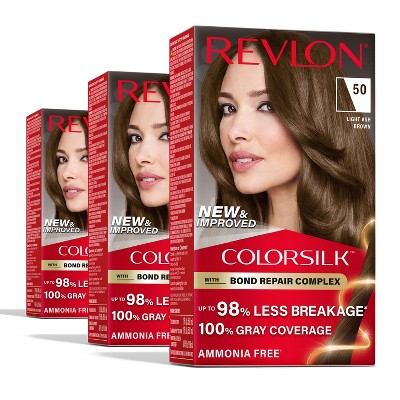 Revlon ColorSilk Permanent Hair Color with Bond Repair Complex - 13.2 fl oz/3ct