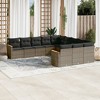 vidaXL 11 Piece Patio Sofa Set with Cushions Gray Poly Rattan - Without Table - 2 of 4
