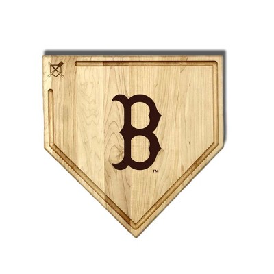 MLB 17-Inch Wooden Home Plate Cutting Board w/Trough, Boston Red Sox