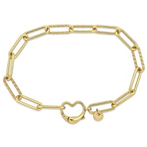 EVERLY JEWELRY | Yellow Plated Sterling Silver Paper Clip Link Bracelet, 7-inch - 1 of 4