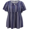GRACE & GRANDEUR Women's Plus Size Boho Floral Print Drawstring Collar Ruffle Sleeve Gathered Ties Babydoll Blouses - 4 of 4