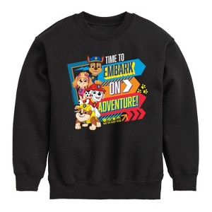 Boys' - Paw Patrol - Time To Embark On Adventure Graphic Long Sleeve Fleece Sweatshirt - 1 of 4