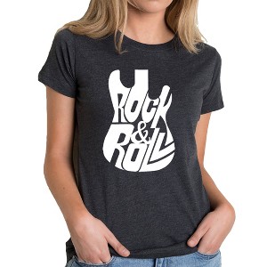 LA Pop Art Rock And Roll Guitar - Women's Premium Blend Word Art T-Shirt - 1 of 4
