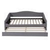 HomeRoots Gray Tufted Boucle Twin Day Bed With LED Lighting And Trundle And USB - 4 of 4