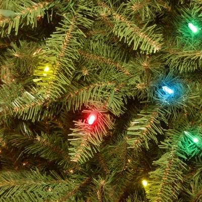 7.5' Green Fir Artificial Christmas Tree with Multicolor Lights