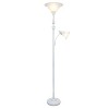 Torchiere Floor Lamp with Reading Light and Marble Glass Shade - Lalia Home - 3 of 4